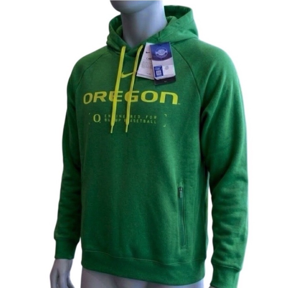 Nike Oregon Ducks Large Hoodie Sweatshirt NWT Lightweight Fleece‎ Pocket UPF40
